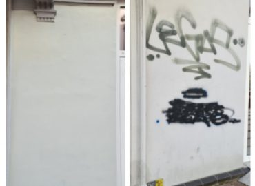 Graffitientfernung, Graffitientfernung bei der Gebäudereinigung
